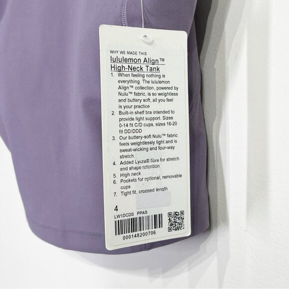 Lululemon NWT Align High-Neck Tank Top Purple Ash - Picture 9 of 12